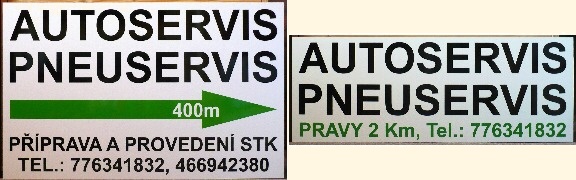 Směrová tabule servisu